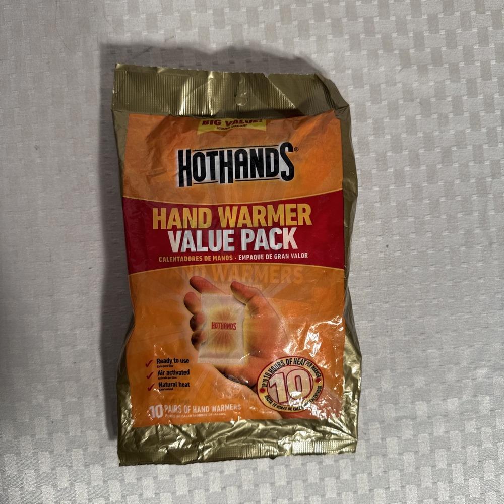 10 Pairs HotHands Value Pack Hand Warmers Heat Long Lasting NEW